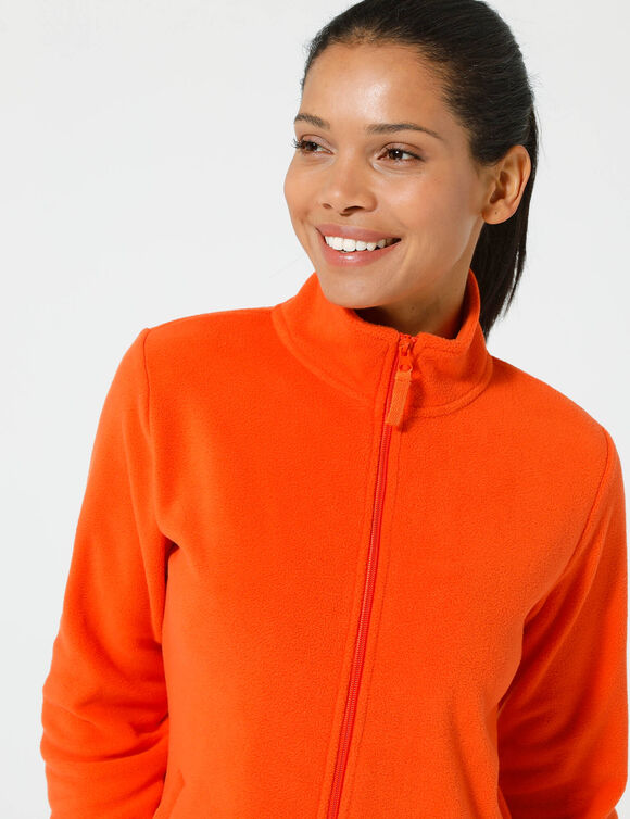 Veste polaire zippée manches longues (orange)
