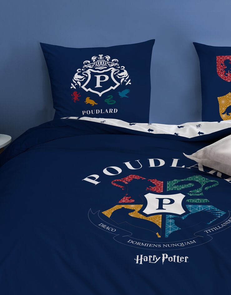 Parure de lit Blason Harry Potter® - coton (bleu marine)