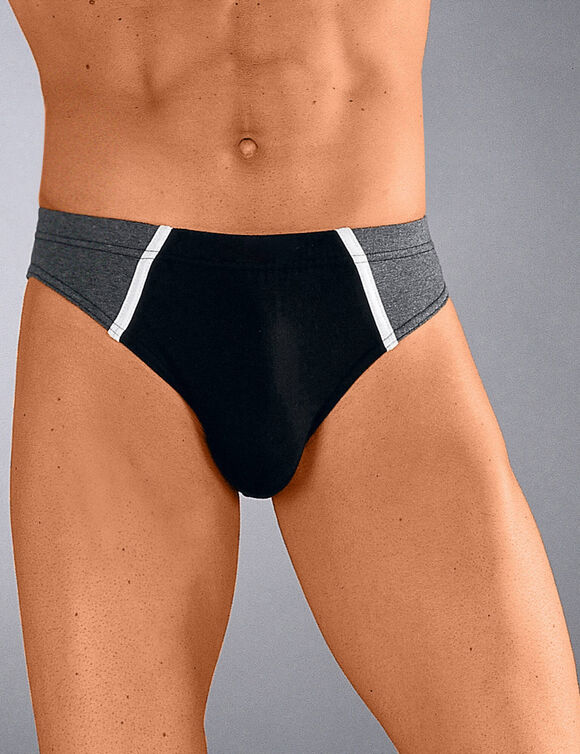 Gesloten slip met lage taille - set van 8 (zwart / grijs)