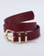 Ceinture &agrave; boucle en cuir (bordeaux)