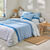 Bedlinnen Constance met bladerenprint, in katoen (blauw)