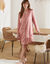 Chemise de nuit forme liquette en satin uni (bois de rose)