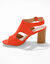 Omhullende sandalen met houten hak (oranje)