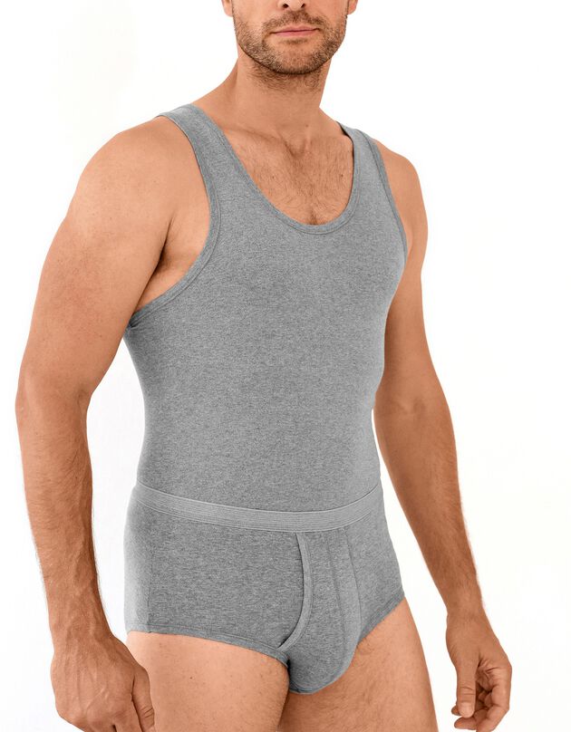 Singlet - herenondergoed, set van 2 (chiné grijs)