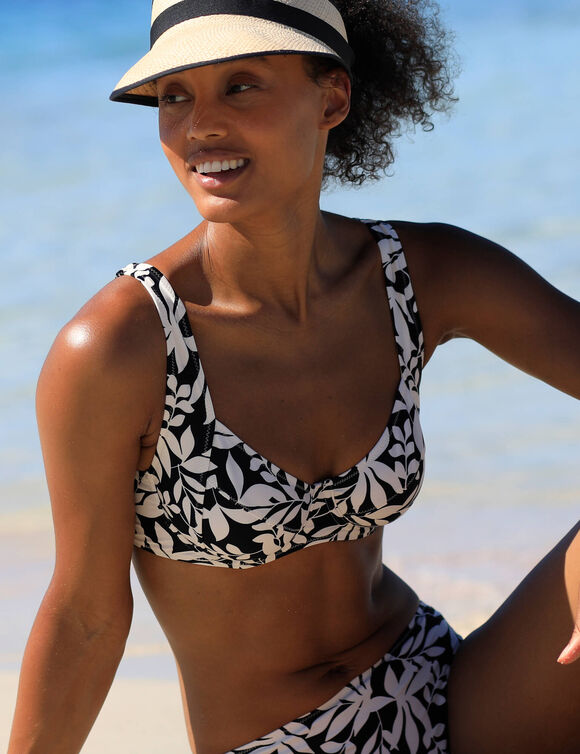 Bikinibeha met beugels Linao - balconnetmodel (zwart / ecru)