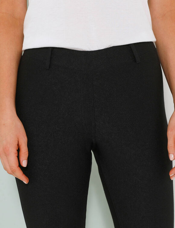 Pantalon maille confort, taille élastiquée (noir)