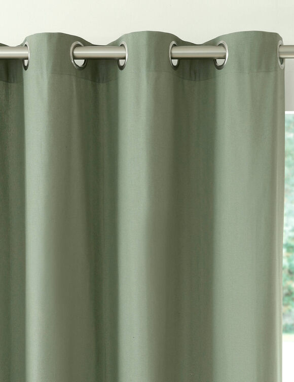 Rideau occultant bachette uni (eucalyptus)