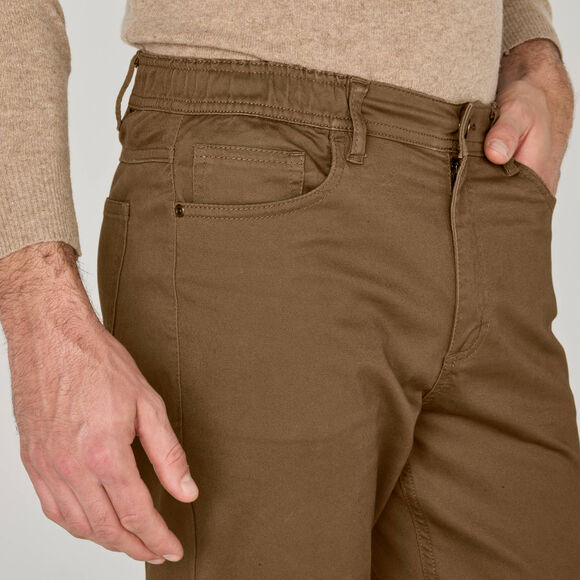 Rechte broek met 5 zakken en elastische zijkanten - L28 (koper)