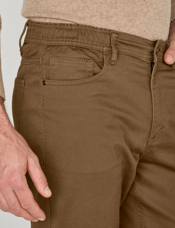 Rechte broek met 5 zakken en elastische zijkanten - L28 (koper)