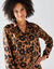 Chemise liquette imprimé floral bicolore (caramel / noir)