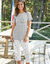 Pyjama pantacourt imprimé ville étoilée (gris)
