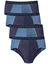 Slip ferm&eacute; bicolore, taille haute - lot de 4 (jeans / marine)