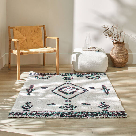 Tapis style berbère (écru / noir)