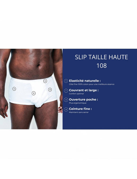 Slip ouvert taille haute grande taille - lot de 2 (blanc)
