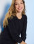 Pull col rond uni, manches longues (noir)