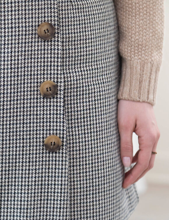 Jupe-short à carreaux (beige / chocolat)