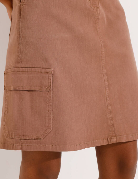 Jupe cargo, twill stretch (taupe)