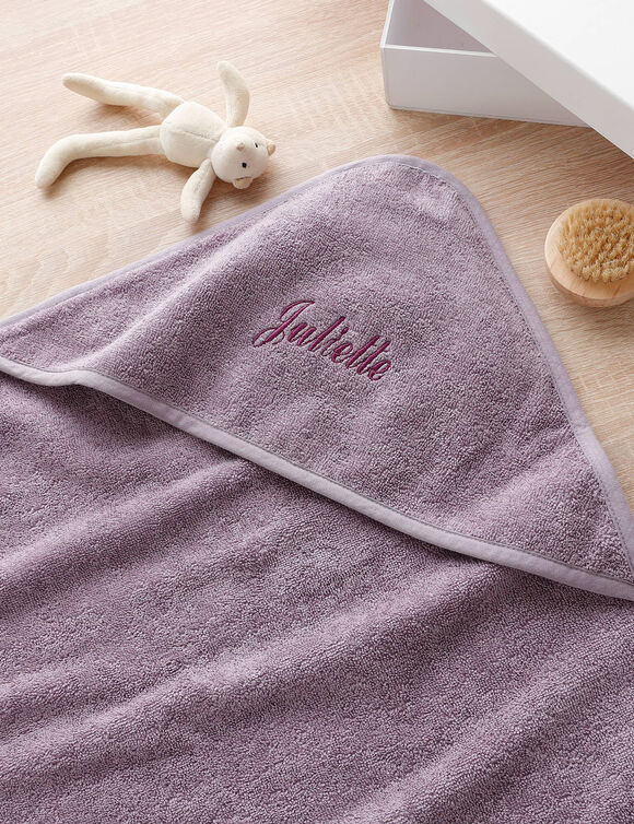 Badcape voor baby, personaliseerbaar (lavendel)