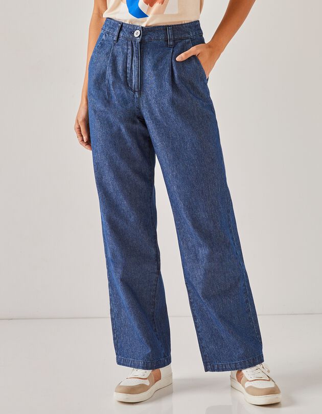 Ruime, rechte jeans, speciaal voor kleine lengtes (stone)