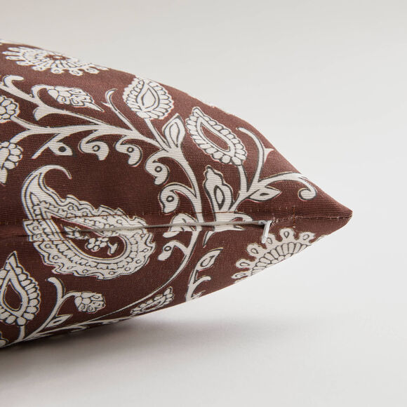 Housse de coussin imprim&eacute; indien - lot de 2 (chocolat)