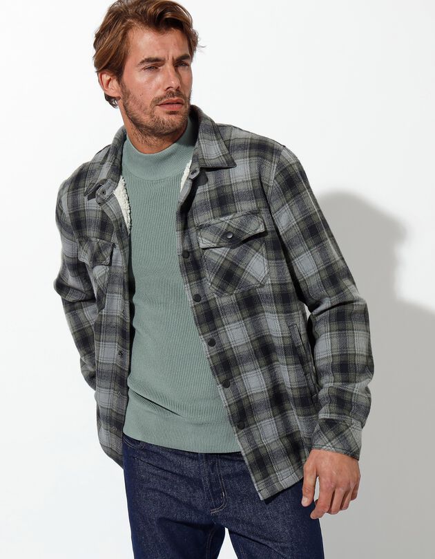 Overjasje in flanel met sherpavoering (groen)