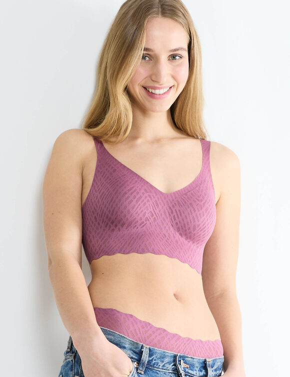 Behatop "Zero Feel Bliss" in ajourtricot - zonder beugels (rozenhout)