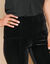 Bootcut legging met elastische taille, in velourstricot (zwart)