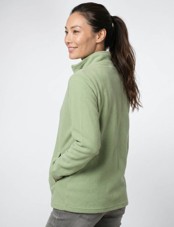 Veste zipp&eacute;e maille polaire, manches longues (tilleul)