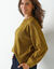 Pull loose manches blousantes, maille chinée en laine mélangée (vert chiné)