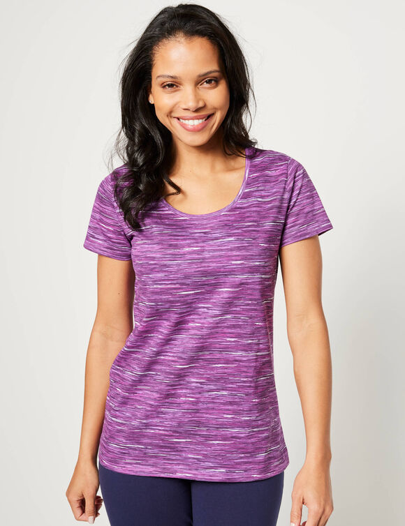 Tee-shirt chin&eacute; manches courtes en coton biologique(**) (raisin chin&eacute;)