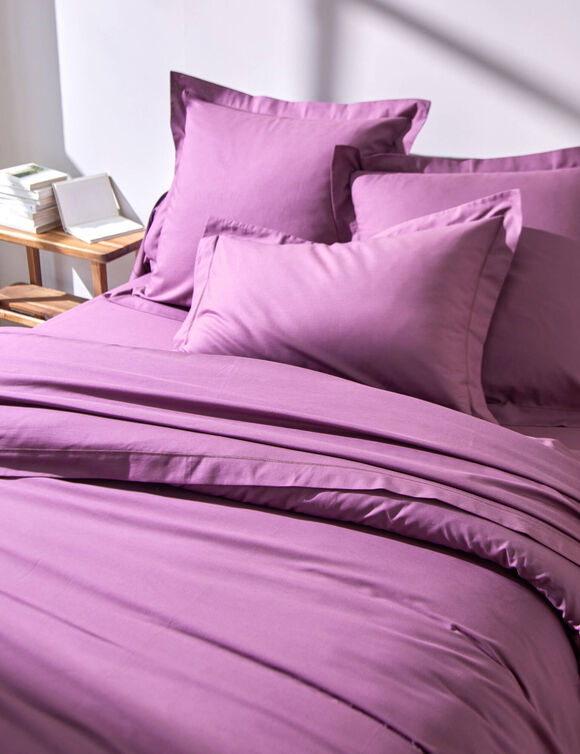 Linge de lit uni coton (figue)