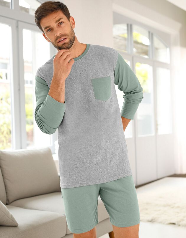 Short pyjama uni vert (vert)
