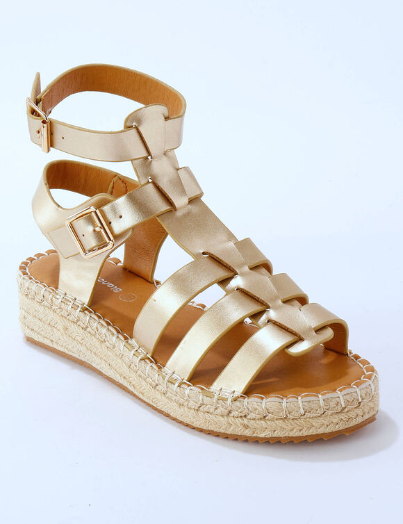 Sandales style spartiates multibrides (dor&eacute;)