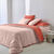 Linge de lit uni bicolore coton (potiron / rose poudr&eacute;)