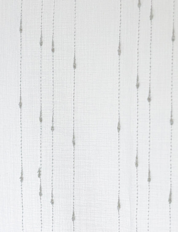 Glasgordijn in stamijn met fantasieddraad - per paar (wit)