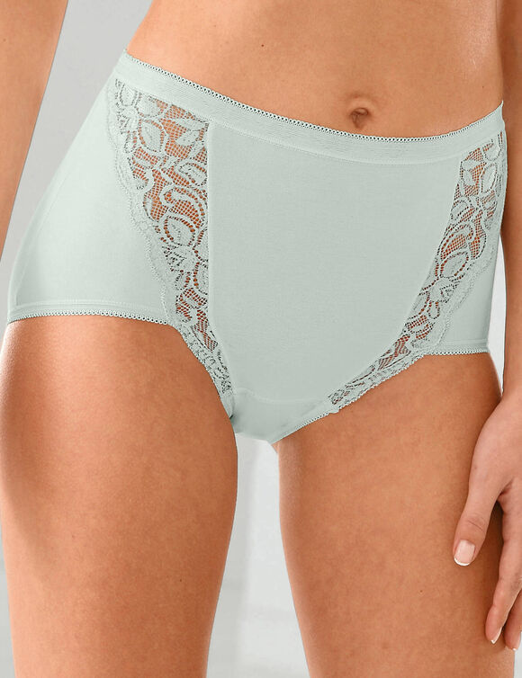 Supermaxislip met kant - set van 3 (amandel + roze + groen)