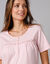 Effen, lang nachthemd met korte mouwen (roze)