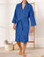 Peignoir mixte adulte col kimono - &eacute;ponge bouclette 380 g/m&sup2; (bleu dur)