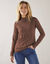 T-shirt met opstaande hals en lange mouwen (chocolade)
