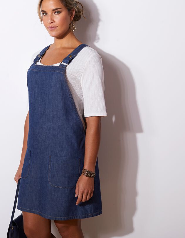 Robe chasuble salopette en denim (stone) Robe chasuble salopette en denim (stone)