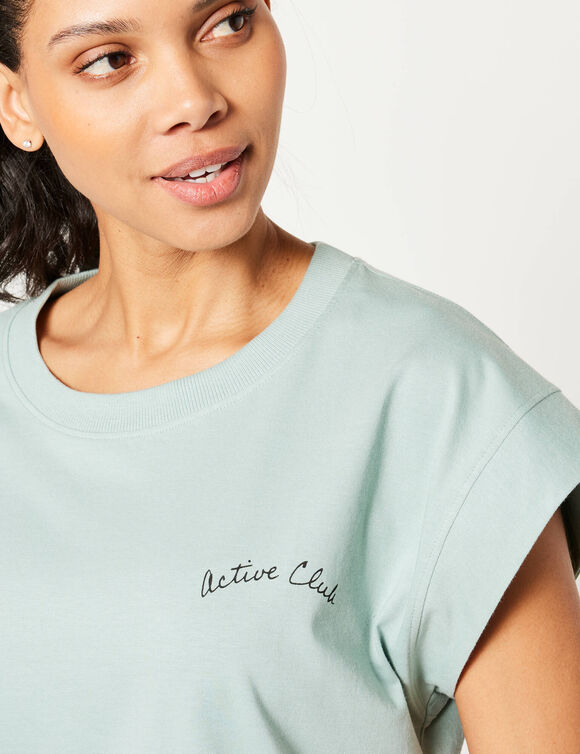 T-shirt, wijd volume (watergroen)