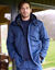 Ondoorlatende parka met fleecevoering en kap (marine)