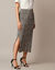 Lange rok in plissétricot, dierenhuidprint (beige / zwart)
