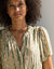 Robe longue en crépon, imprimée (beige / kaki)