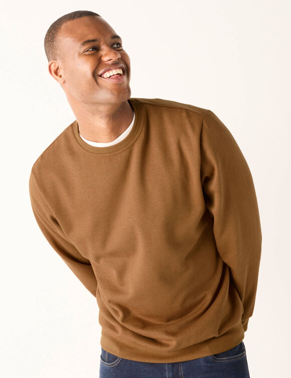 Sweater in molton met ronde hals (koper)