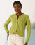 Cardigan met fantasie parelknopen, patenttricot (anijs)