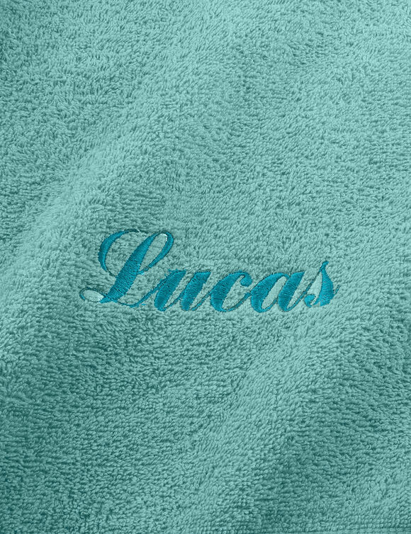 Effen handdoek, zacht comfort, personaliseerbaar (watergroen)