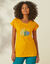 Pyjama T-shirt met tropische print (saffraangeel)