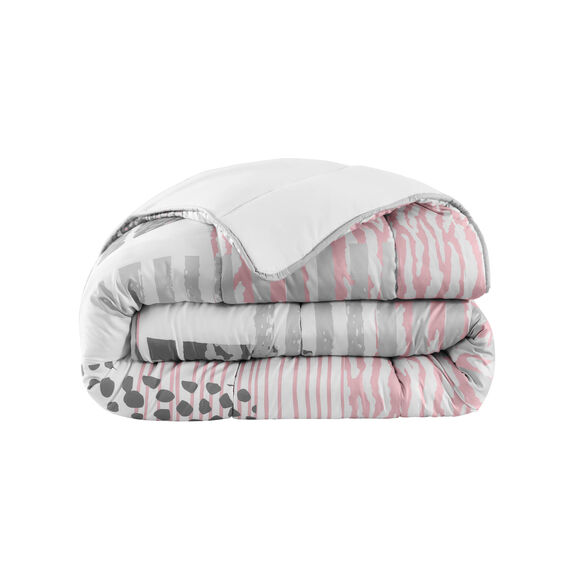 Couette microfibre imprimée Savane  400 g/m² (gris)