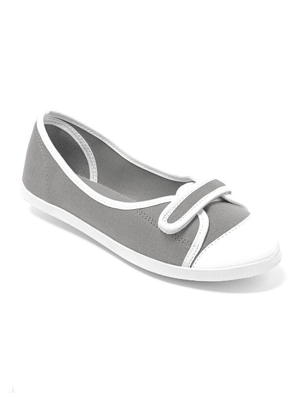 Ballerines toile (gris / blanc)